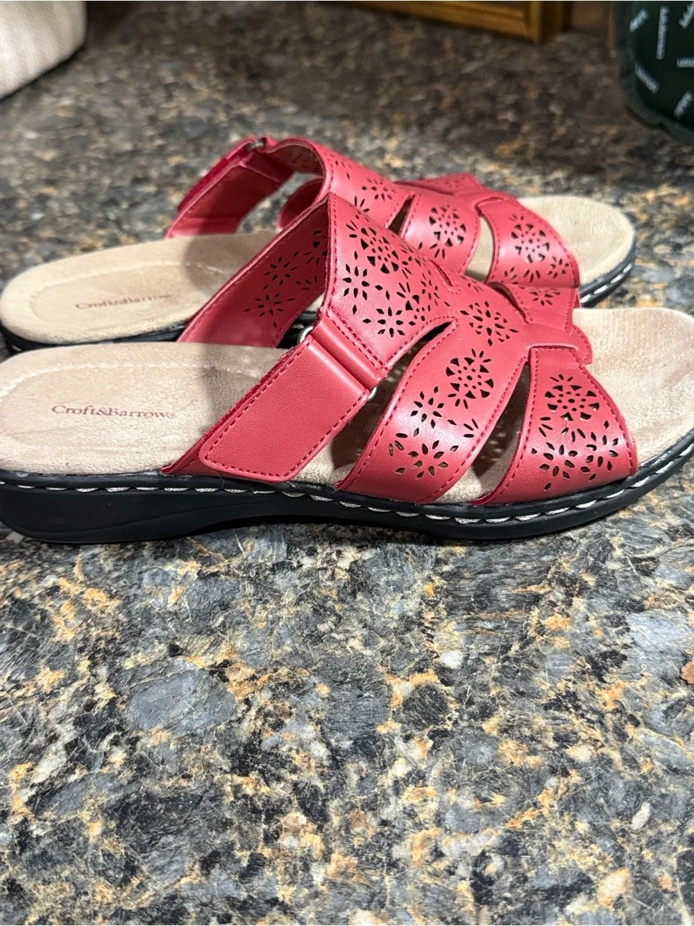 croft & barrow Red Perforated sandals for Women